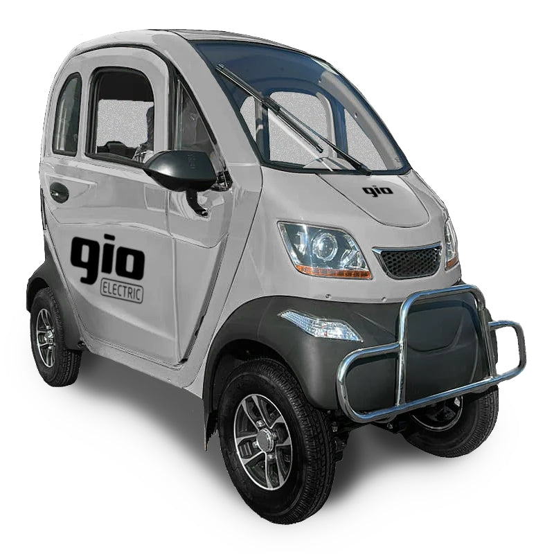 Gio Golf Enclosed Mobility Scooter - Silver Corner View