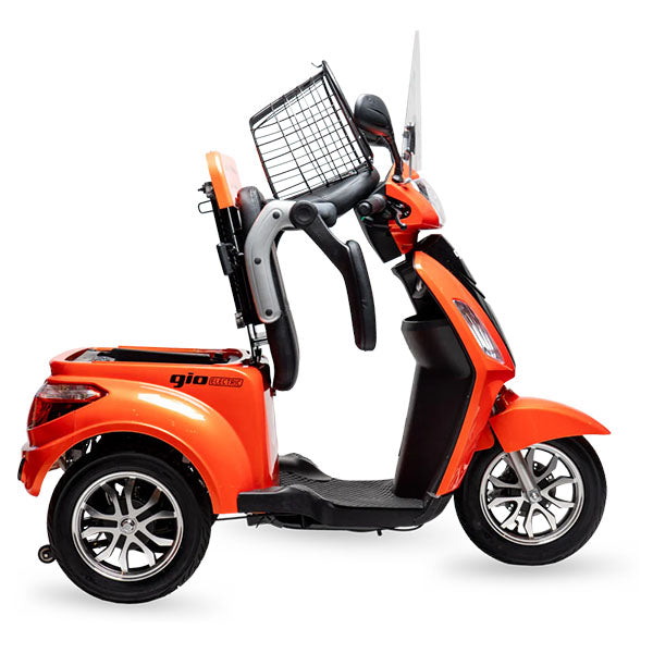 Gio Regal Mobility Scooter - Orange Side View Open Compartment