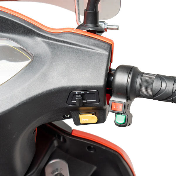 Gio Regal Mobility Scooter - Orange Twist Grip