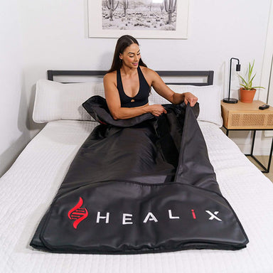 HEALiX Sauna Blanket Bedroom Set Up