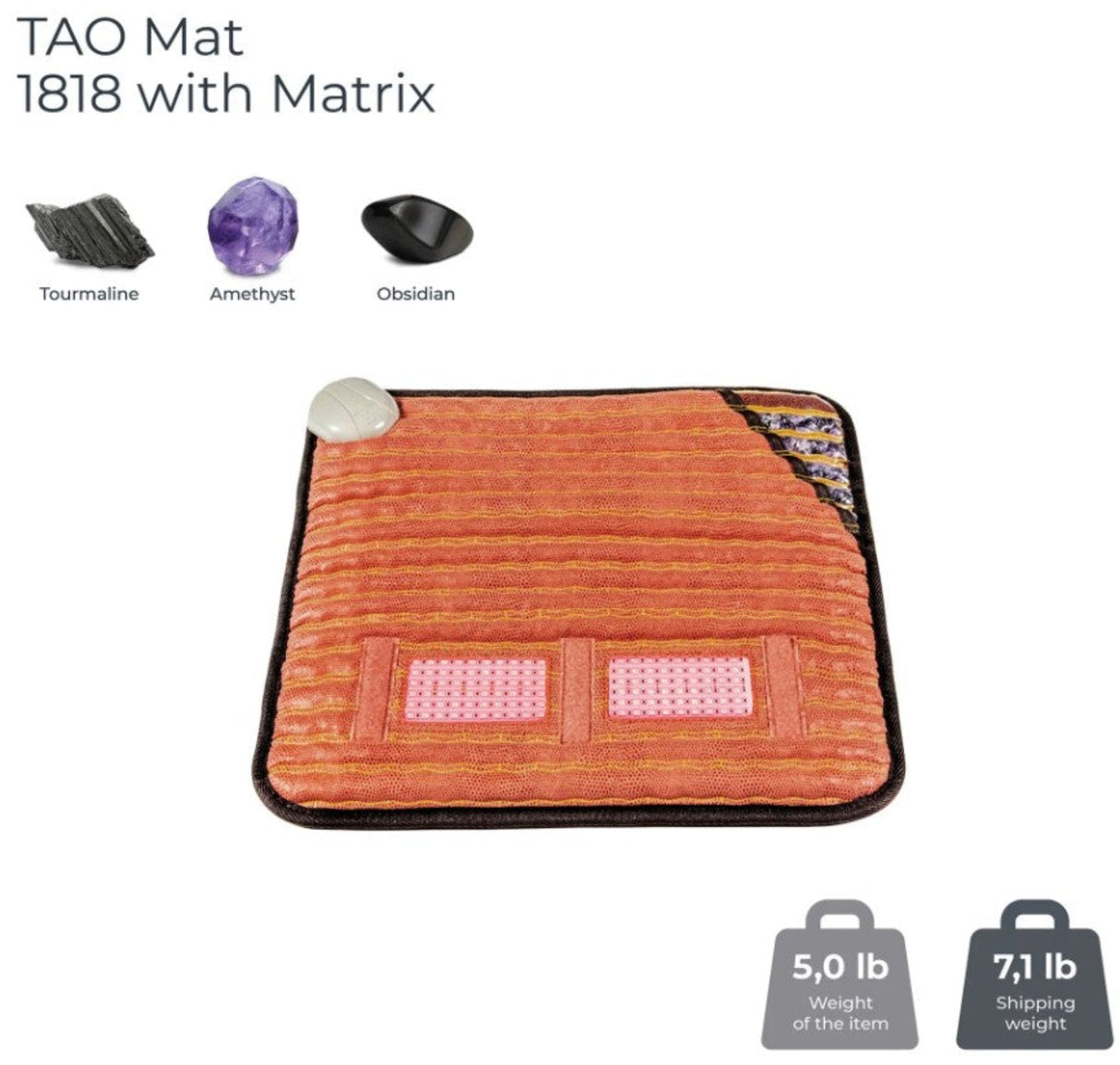 Compact TAO-Mat® 1818 with amethyst, tourmaline, obsidian, and jade gemstones