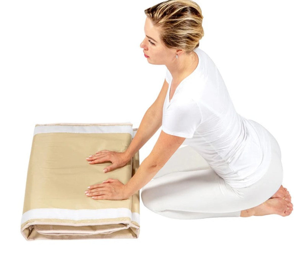 An image illustrating the mat being rolled up, emphasizing its portability and ease of storage.