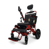 MAJESTIC IQ-8000 Remote Controlled Lightweight Electric Wheelchair Red Metallic Frame Quilted Black Padding