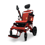 MAJESTIC IQ-8000 Remote Controlled Lightweight Electric Wheelchair Red Metallic Frame Quilted Red Padding