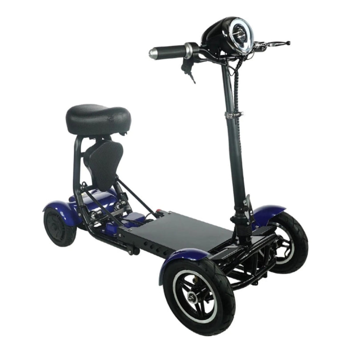 Side angle of the MS-3000 Foldable Scooter, emphasizing its sleek, streamlined profile and easy-to-reach controls