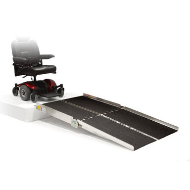PVI Aluminum Multi-Fold Bariatric Wheelchair Ramp 5' x 36 Ramp With WHeelchair