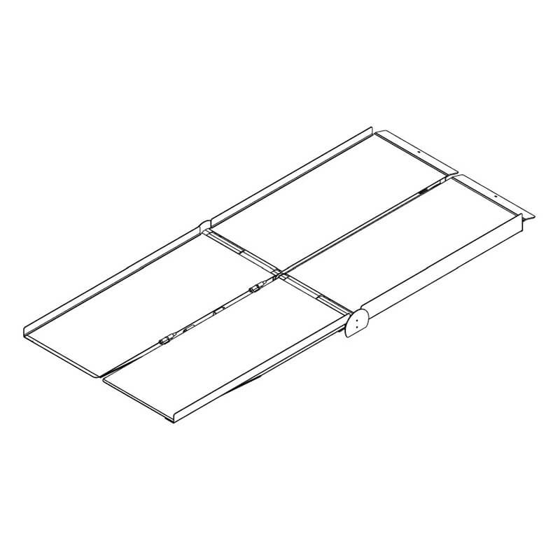 PVI Aluminum Multi-Fold Bariatric Wheelchair Ramp 5' x 36 Technical Drawing