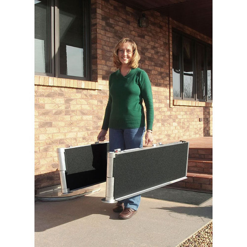 PVI Aluminum Multi-Fold Wheelchair Ramp 6' x 30 Easy To Carry