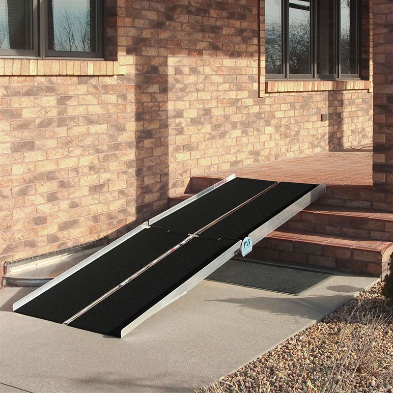 PVI Aluminum Multi-Fold Wheelchair Ramp 6' x 30 In Stairs