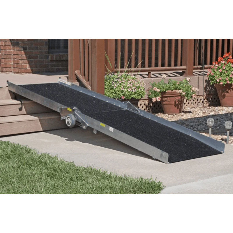 PVI Aluminum Wheel-A-Bout Wheelchair Ramp 10' x 30 Standard Hook On Stairs