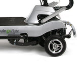 Quingo Flyte Mobility Scooter With MK2 Self Loading Ramp Wheel Side View