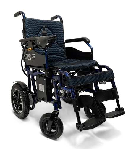 The ComfyGO X-6 Electric Wheelchair with the 12AH lithium-ion battery, offering up to 15 km of range.