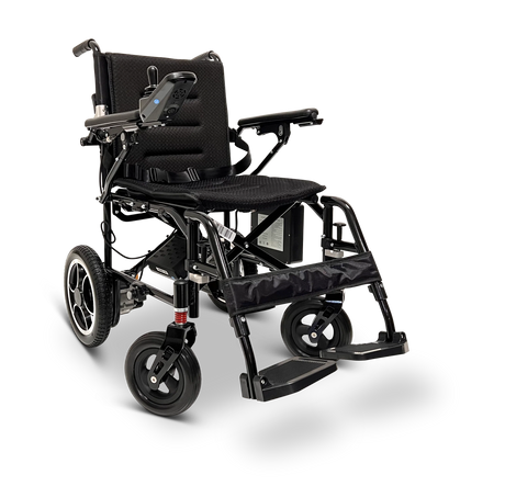 black - ComfyGO X-7 Lightweight Travel Wheelchair with Adjustable Anti-Tip Bars