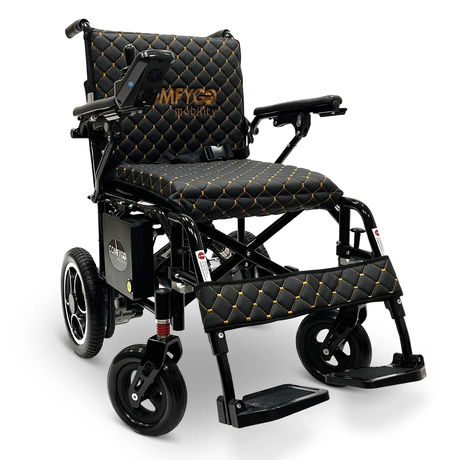 Black X-7 Lightweight Electric Wheelchair with Up to 19 Miles Driving Range