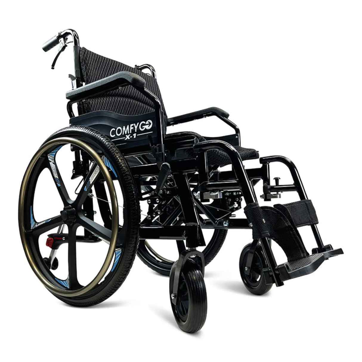 comfygo x-1 lightweight manual wheelchair special edition black