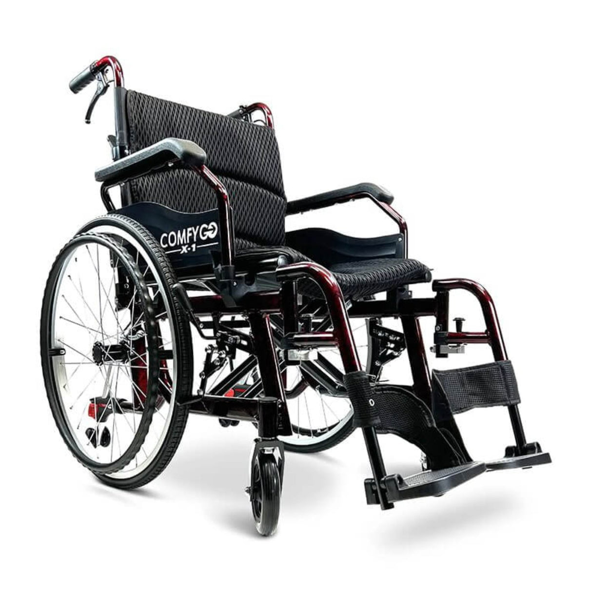 comfygo x-1 lightweight manual wheelchair standard red